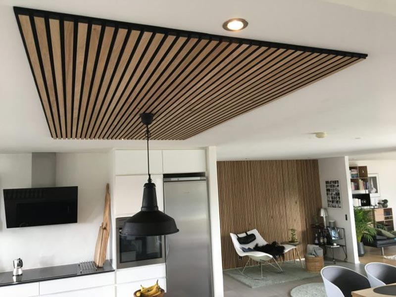 Live Timber Slatted Acoustic Baffles