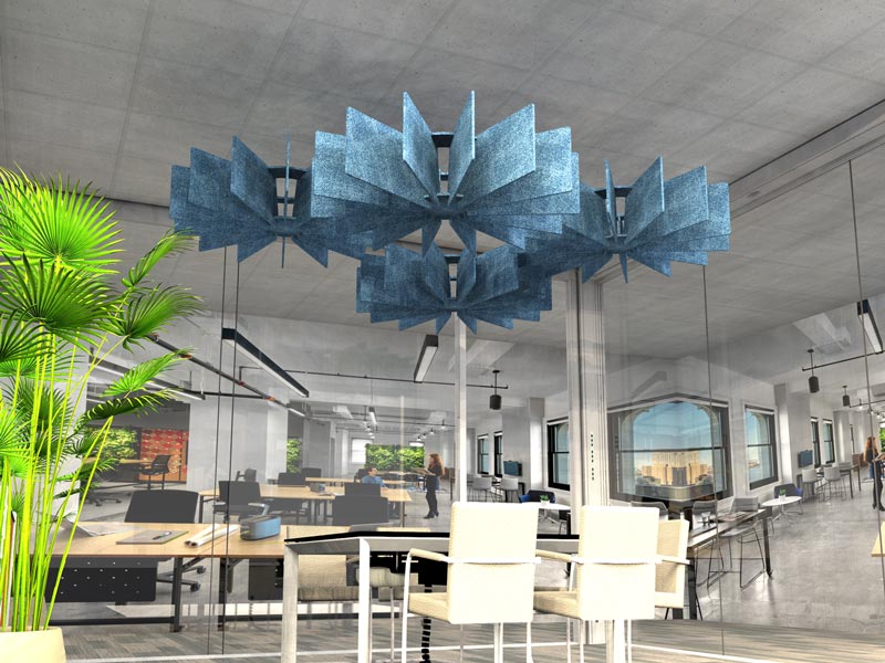 Live Diffraction Suspended Poly Fibre Acoustic Panels